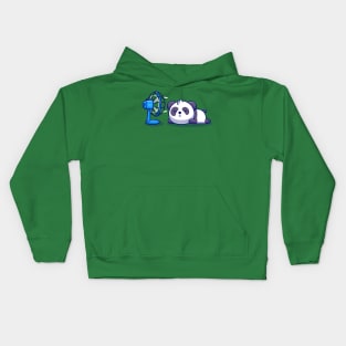 Cute Panda Sleeping In Front Of Fan Cartoon Kids Hoodie